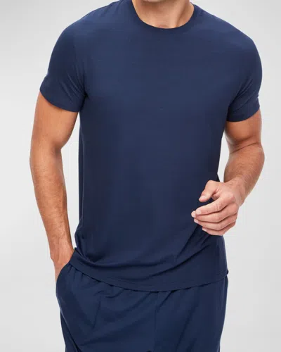 Derek Rose Basel Stretch Micro Modal Jersey T-shirt In Blue