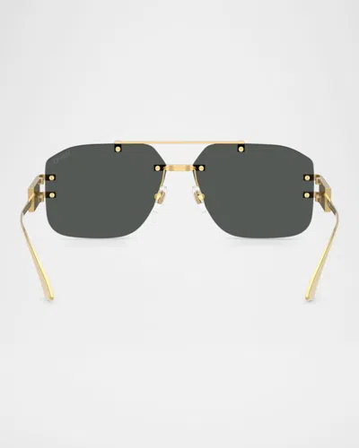 Versace Men's 60mm Rectangular Sunglasses In Green
