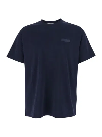 Givenchy Basic Cotton T-shirt With Mini Logo In Blue