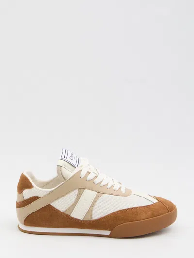 Chloé Kick Brown Sneaker With Logo Patch On The Tongue And Logo Lettering On The Back In Fabric And Suede  In Multi