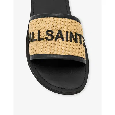 Allsaints Hoxton Single Strap Sliders In Brown