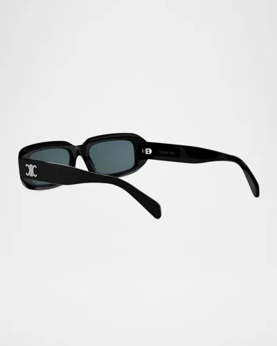 Celine Triomphe 54mm Rectangular Sunglasses In Black