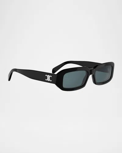 Celine Triomphe 54mm Rectangular Sunglasses In Black