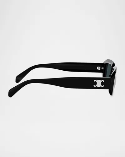 Celine Triomphe 54mm Rectangular Sunglasses In Black