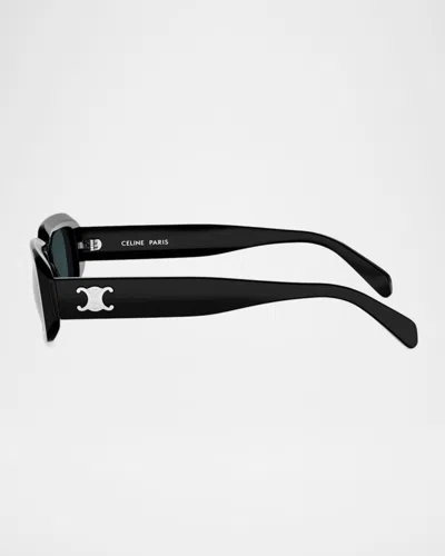 Celine Triomphe 54mm Rectangular Sunglasses In Black