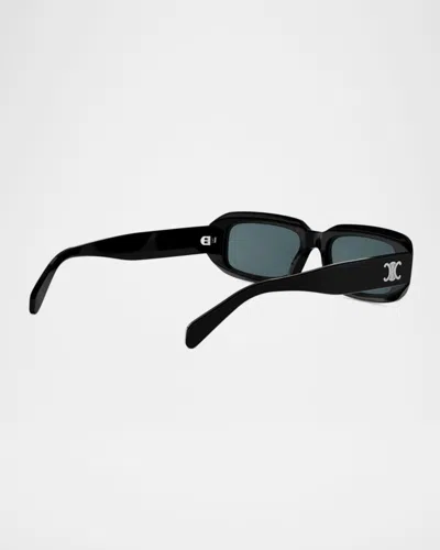 Celine Triomphe 54mm Rectangular Sunglasses In Black