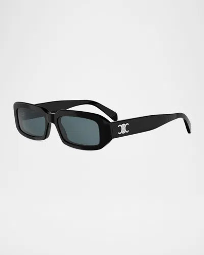 Celine Triomphe 54mm Rectangular Sunglasses In Black