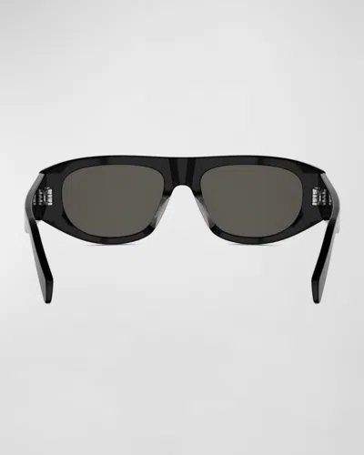 Celine Men & Apos;s Triomphe Rectangular Acetate Sunglasses In Black