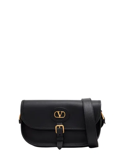 Valentino Garavani Antibes Leather Crossbody Bag Adjustable Strap In Black
