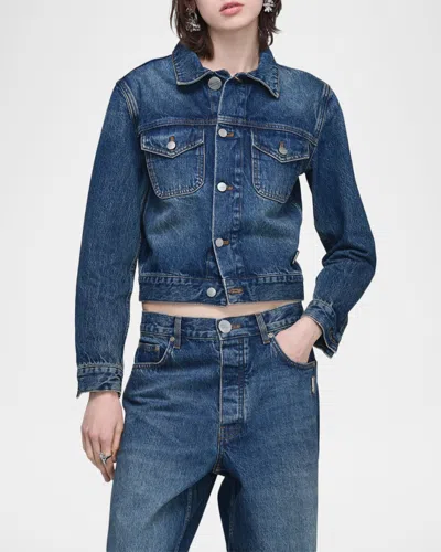Marc Jacobs Shrunken Denim Jacket In Blue