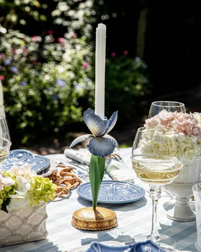 Juliska Meadow Walk Iris 9 Candlestick In Blue