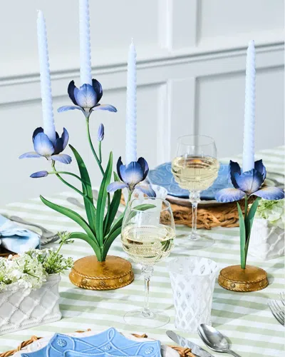 Juliska Meadow Walk Iris 9 Candlestick In Blue