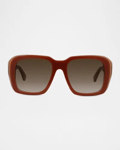 Loewe Signature Sunglasses In Burgundy