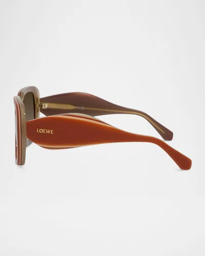 Loewe Signature Sunglasses In Burgundy