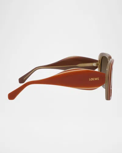 Loewe Signature Sunglasses In Burgundy
