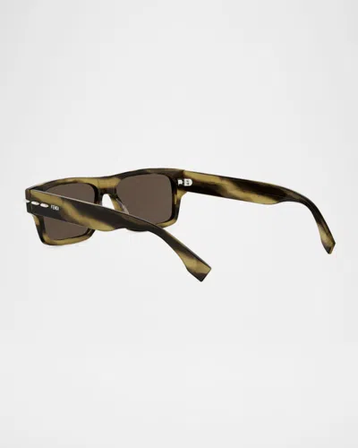 Fendi Selleria 54mm Rectangular Sunglasses In Brown