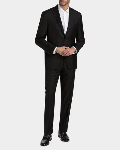 Canali Wool Single-breasted Suit In Black