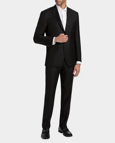 Canali Wool Single-breasted Suit In Black