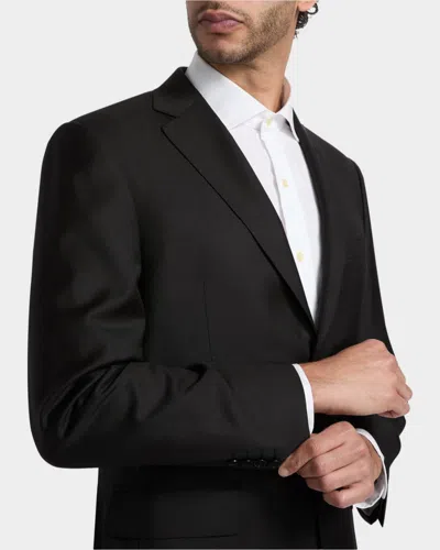Canali Wool Single-breasted Suit In Black