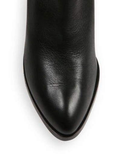 Shop Alexander Wang Gabi Leather Block Heel Booties In Black