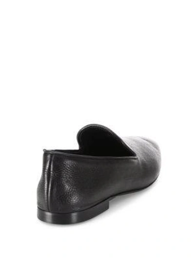 Shop Vince Bray Leather Smoking Loafers In Black