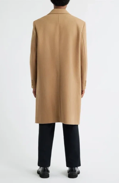 Open Edit Wool Blend Melton Overcoat In Brown