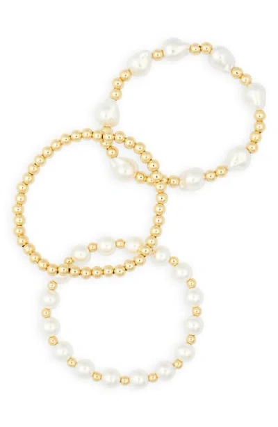 Leith 3-pack Assorted Stretch Bracelets In Gold
