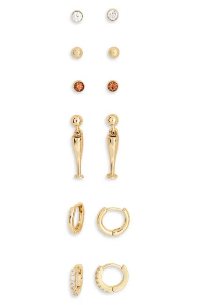Leith 6-pack Sparkling Wine Assorted Earrings Set In Gold