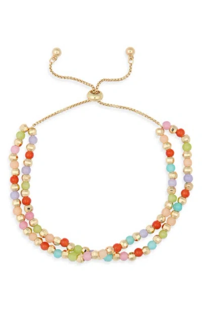 Leith Beaded 2-row Slider Bracelet In Multi