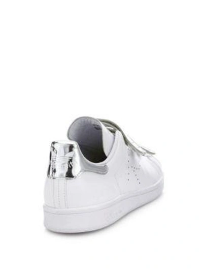 Shop Adidas Originals Stan Smith Grip-tape Leather Sneakers In White-silver