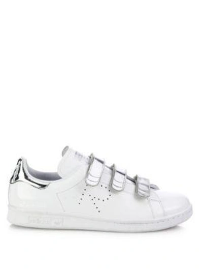 Shop Adidas Originals Stan Smith Grip-tape Leather Sneakers In White-silver