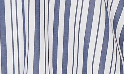 Ruby Rd. Plus Size Striped Cotton Poplin Elastic Cuff Top In White