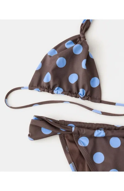 Mango Polka Dot Triangle Bikini Top In Multi