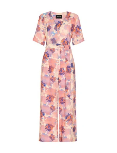 Whistles Floral Button Front Cropped Jumpsuit In Multi