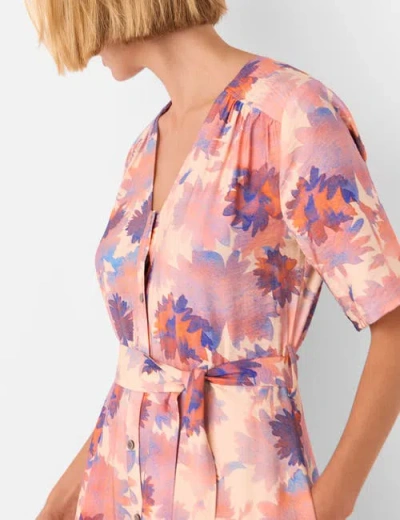 Whistles Floral Button Front Cropped Jumpsuit In Multi