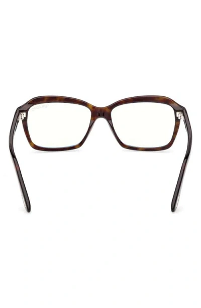 Tom Ford 54mm Rectangular Optical Glasses In Brown
