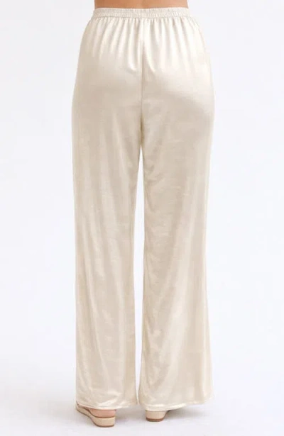 Crescent Satin Pull On Pants In Gold