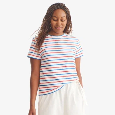 Primary Fit Stripe Easy Tee In Blueberry In Multi
