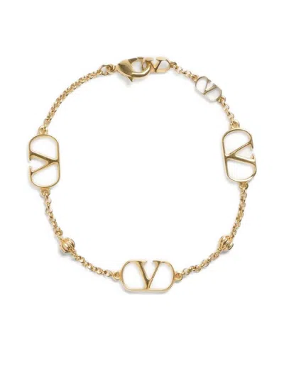 Valentino Garavani Mini Gold-tone Chain With Knurled Sphere And Signature Detail In Gold