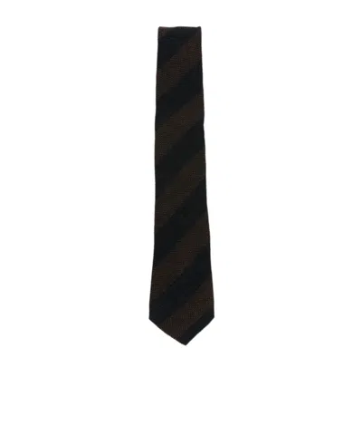 Tagliatore Diagonal-stripe Tie In Black