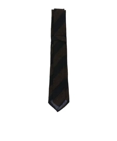 Tagliatore Diagonal-stripe Tie In Black