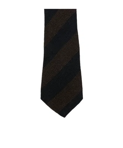 Tagliatore Diagonal-stripe Tie In Black