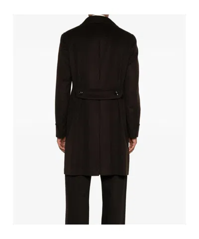 Tagliatore Double-breasted Coat In Brown