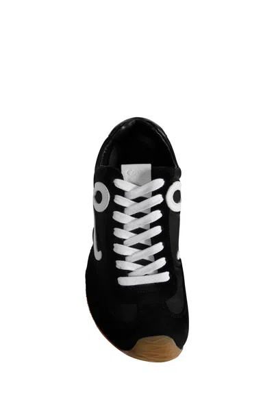 Loewe Womens Blk/white Ballet Runner 2.0 Suede And Woven Low-top Trainers Eur 36 / 3 Uk In Black