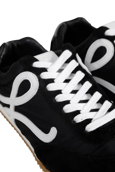 Loewe Womens Blk/white Ballet Runner 2.0 Suede And Woven Low-top Trainers Eur 36 / 3 Uk In Black