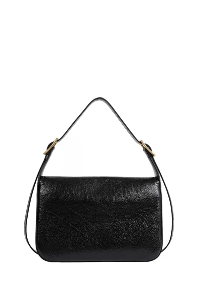 Balenciaga Womens Clicca Medium Shoulder Bag Adjustable In Black