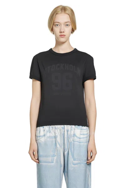 Acne Studios Printed Jersey T-shirt In Black