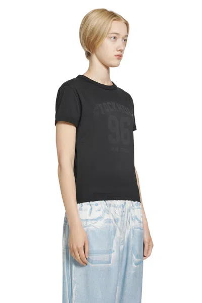 Acne Studios Printed Jersey T-shirt In Black