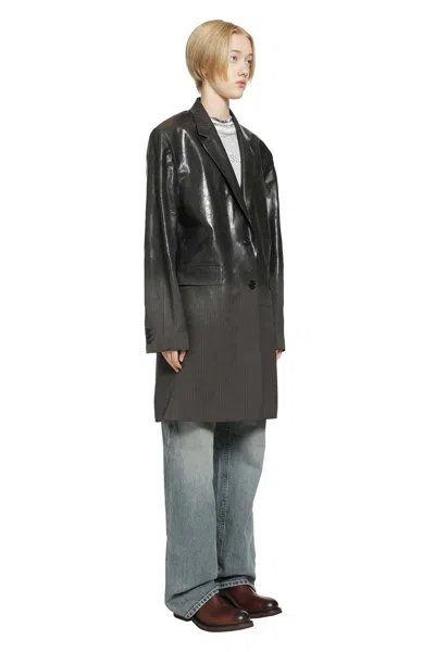 Acne Studios Gradient Herringbone Coat In Black