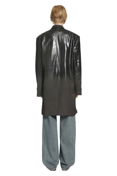 Acne Studios Gradient Herringbone Coat In Black